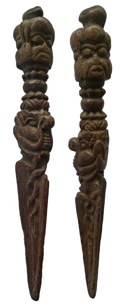 Antique Tibetan Wooden Phurba (26cm/10inches)