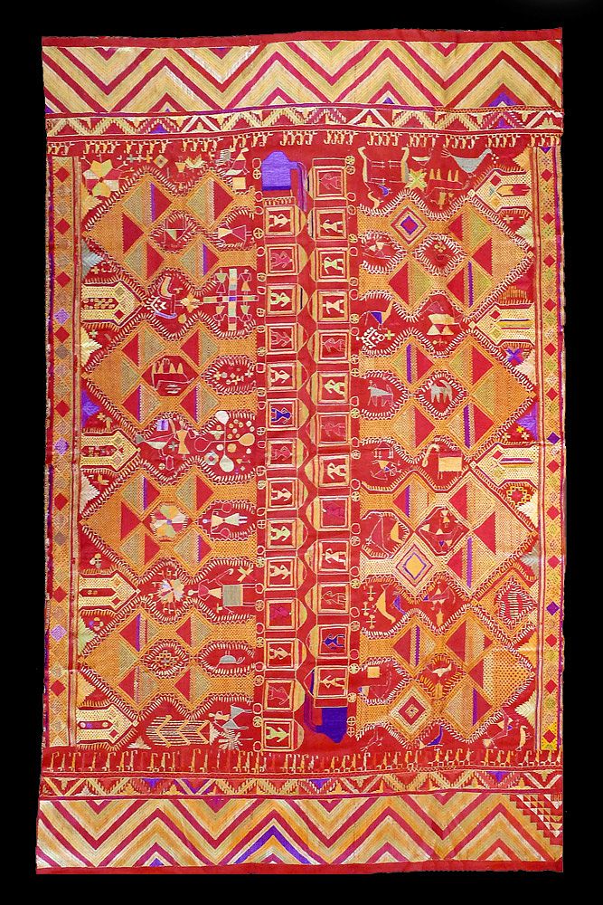 Rare 19th Century Darshan Dwar Phulkari - Temple Textile
