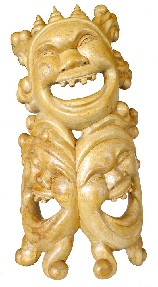 Balinese 3-Face Leyak Carving