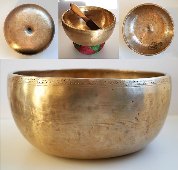 Rare Large Antique Tibetan Lingam Singing Bowl – Stunning F#3 Vo