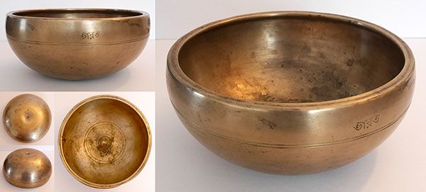 Large Antique Lingam Singing Bowl – F4 359 Hz - Unusual Form
