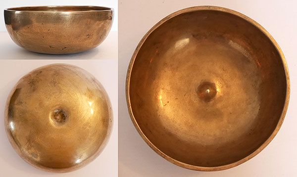 Large Antique Lingam Singing Bowl – A3 (217 Hz) Golden Bronze