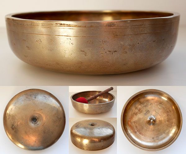 Rare Large Antique Lingam Medicine & Singing Bowl