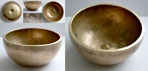 Superb Large 8½-inch Antique Lingam Singing Bowl – D4 (289-291Hz)