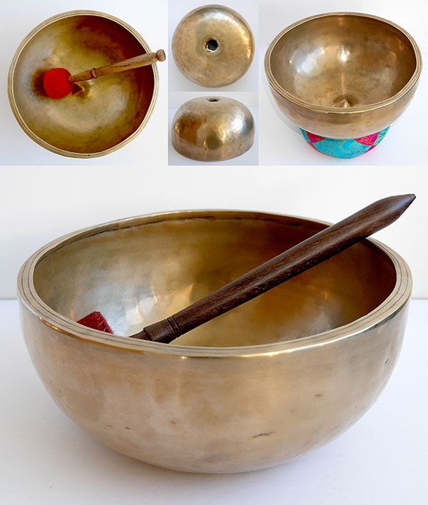 Huge Golden 10-inch Antique Lingam Bowl – Glorious A3 (224Hz)