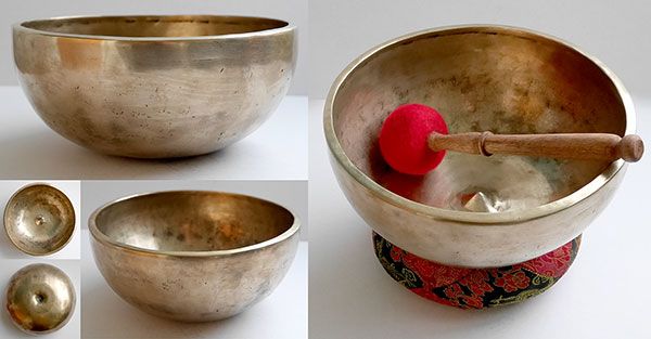 Superb Large 9¼-inch Antique Lingam Singing Bowl – A3 (218Hz)