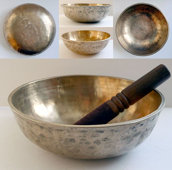 Large 9-Inch Antique Manipuri Singing Bowl – Low E3 (163Hz)