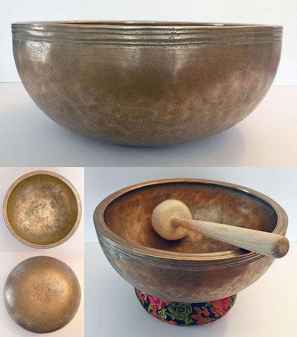 Large Antique Jambati Singing Bowl – D4 & A5 with Distinctive Sound