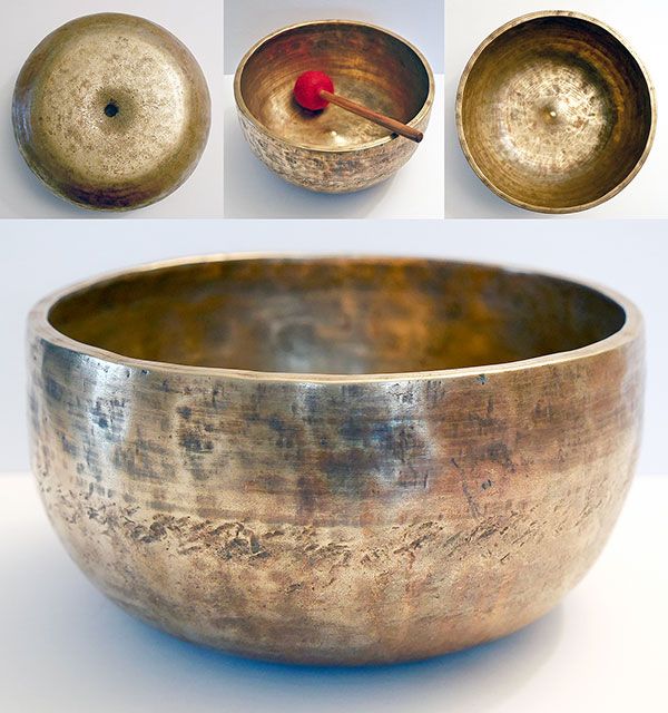 Characterful Heavy B3 High-Wall Antique Lingam Singing Bowl