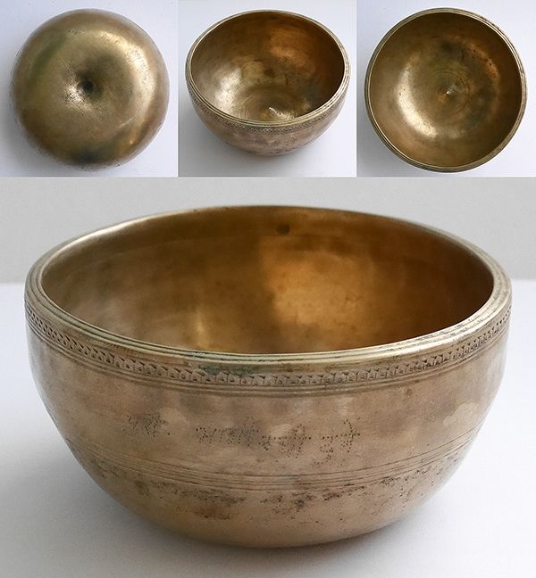 Rare Small Antique Lingam Singing Bowl – B4 (482Hz) with Inscription