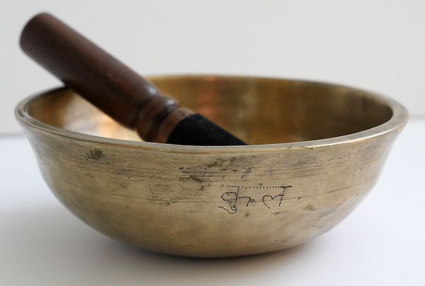 Small Antique Manipuri Singing Bowl – A4 with Inscription