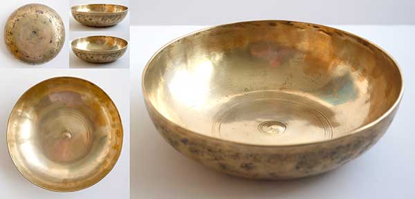 Rare Large 18th Century Lingam Shaman Fountain Bowl – Low Bb2 & E4