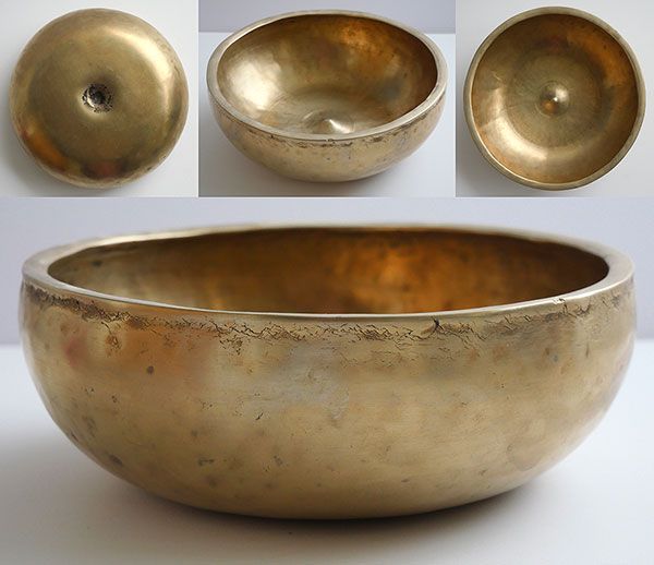 Rare 8 ½” Golden Antique Lingam Singing Bowl – D4 & G#5