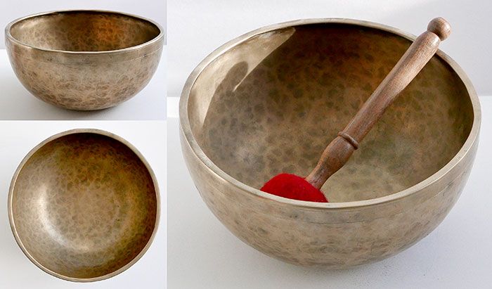 Exquisite Medium 9 ¼” Antique Jambati Singing Bowl – F3 (173Hz)
