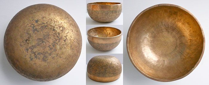 Beautiful Golden Antique Thadobati Singing Bowl – G#3 (210Hz) Nice Sustain