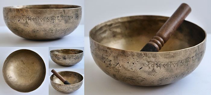 Extremely Rare 17th Century Antique Singing Bowl – Superb A3 & Eb5 and Inscription