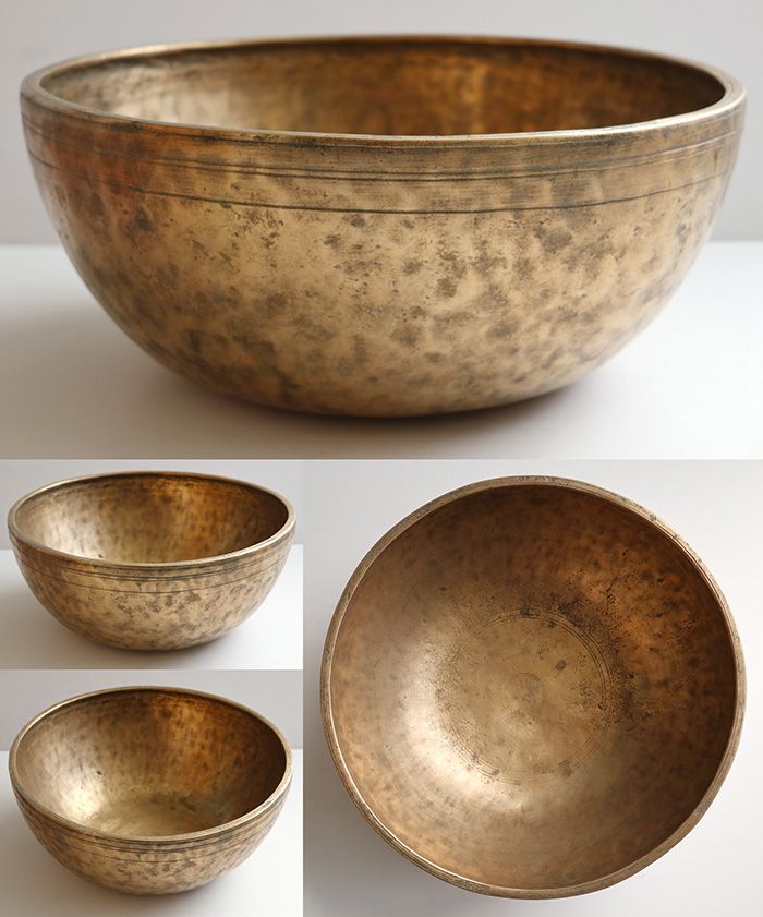 Rare Heavy Large 12 ”Antique Jambati Singing Bowl – F#4 (378Hz)