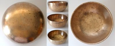 Superior Quality 9 ½” Golden Antique Jambati Singing Bowl – Fabulous Eb3 (157Hz)
