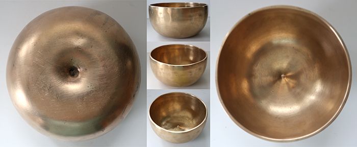 Rare Golden Medium-Size Antique Lingam Singing Bowl – 2 Concert Pitch Voices