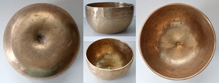 Rare Medium Antique Lingam Singing Bowl – D4 (300Hz) – Long Inscription