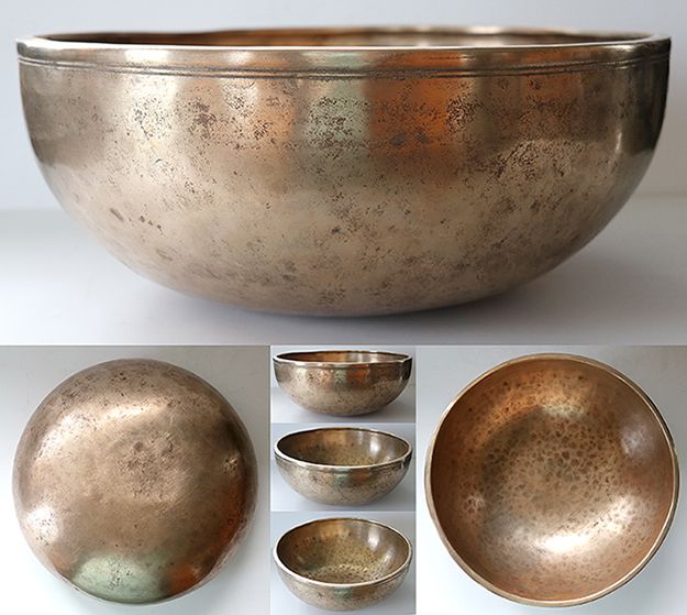 Exceptional & Large 12 ” Antique Jambati Singing Bowl – Rare A2/Bb2 (112-115Hz)