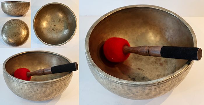 Medium 9 ½ ” Antique Jambati Singing Bowl – Lovely F#3 (188Hz)