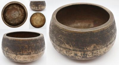 Rare Large Antique Mani Singing Bowl in ‘As Found’ Condition – Eb5 (618/620Hz)