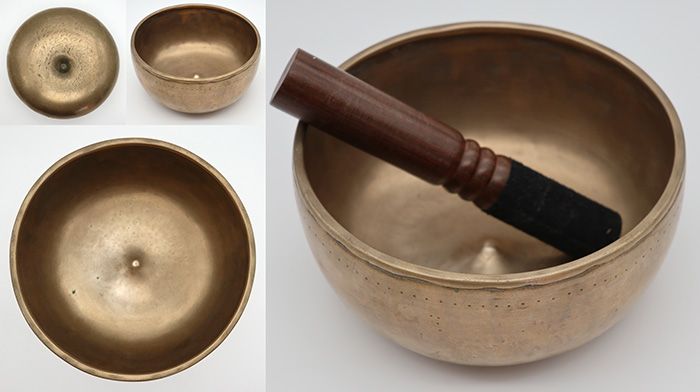 Rare Antique Lingam Singing Bowl – D4 (289Hz) - Suns - Inclusions