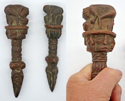Unique Set of 2 Antique Shaman Phurba in Copper