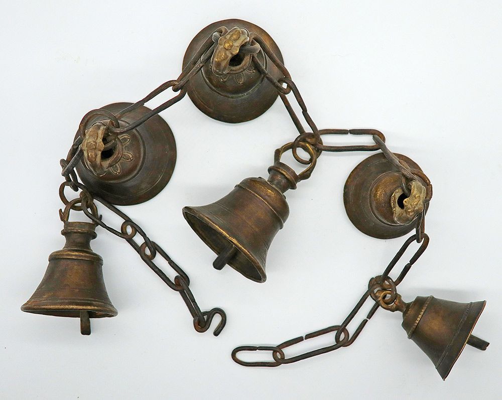 Traditional Antique Bronze Himalayan Shaman Bell Chain