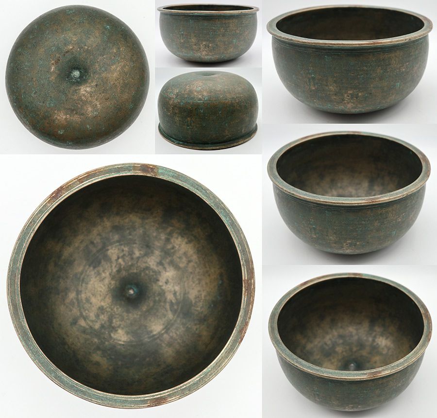 Exceptional Rare Pot-Shaped Antique Lingam Singing Bowl – E4 (336Hz) – A Gem!