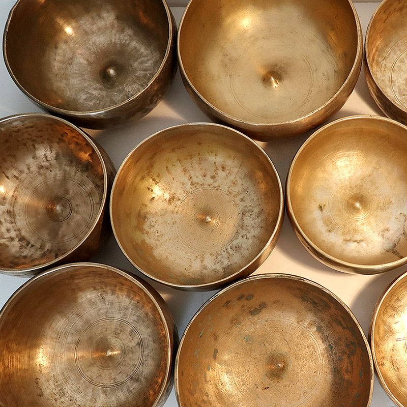 Unique 3rd Octave SET OF 10 Rare Large Antique Lingam Singing & Healing Bowls