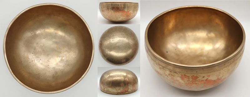 Superior Quality Medium Size 9” Antique Jambati Singing Bowl – Interesting Variable Eb3