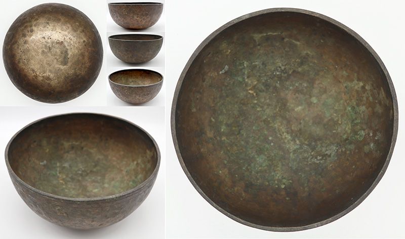 Superb Medium Size 9” Antique Jambati Singing Bowl ‘As Found’ – Perfect Pitch C3 (130Hz)