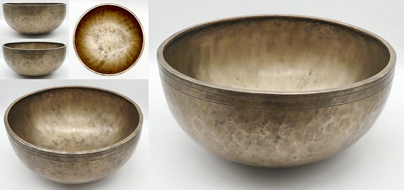 Magnificent Large 12-inch Antique Jambati Singing Bowl – Low A2/Bb2 Cusp (113-114Hz)