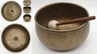 Superb Rare Pot-Shaped Antique Lingam Singing Bowl – lovely Rare A3 Voice