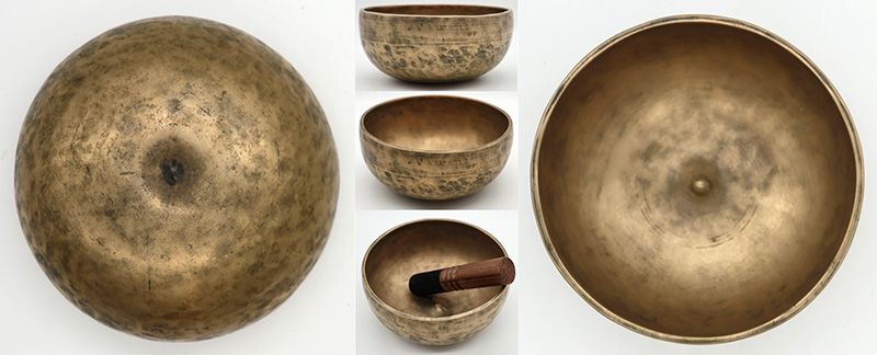 Rare Medium Antique Lingam Singing Bowl – Eb4 - Inscription