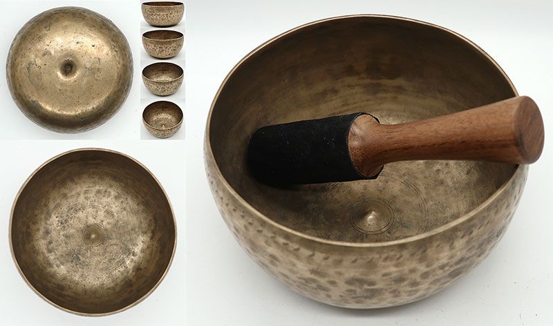 Rare Large Antique Lingam Singing Bowl. – F#3/G3 (189-192Hz) – Ritual Ornamentation