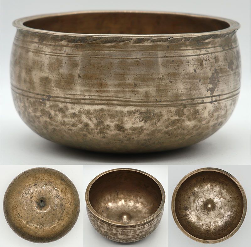 Interesting Rare Pot-Shaped Antique Lingam Singing Bowl – Eb4 & A5