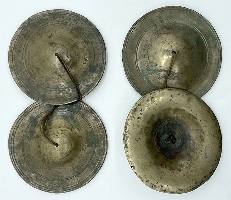 Two Sets of Antique Bronze Tibetan Tingsha – G6 - Inscribed