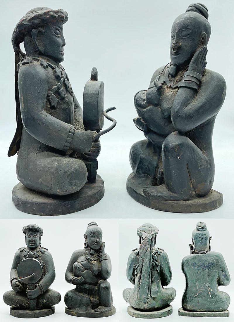 Superb Rare 18th/19th Century Carving of a Shaman Couple – Exceptional Condition