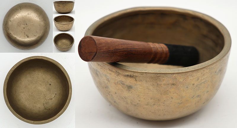 Small Extra-Thick Antique Thadobati Singing Bowl – Eb5 (637Hz)