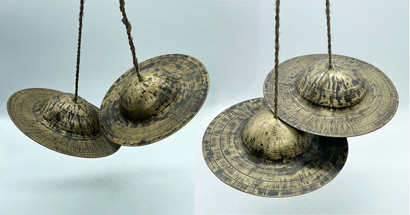 3 Pairs (Sets) of Traditional Tibetan/Nepalese Jhyamta or Jhyali Cymbals