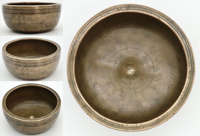 Small Superior Quality Extra-Thick 19th Century Lingam Singing Bowl – Powerful Bb5