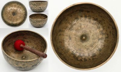 Fabulous Rare 18th Century Lingam Singing Bowl – G3 & 2 Inscriptions!