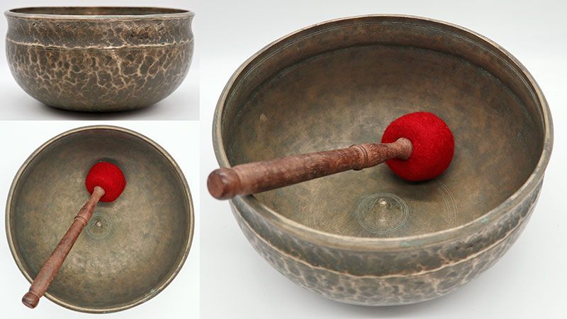 Rare, Beautiful & Inscribed Antique Ultabati-Lingam Singing Bowl – Perfect Pitch Eb3