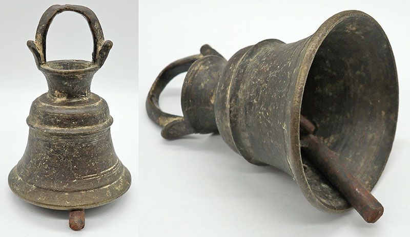 Authentic Antique Bronze Temple Hanging Shrine Bell from Nepal