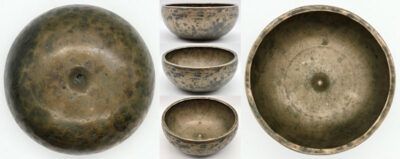 Fabulous Rare 18th Century Extra-Thick Antique Lingam Singing Bowl – Inscription
