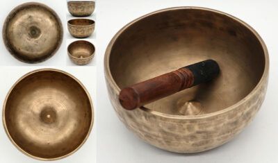 Rare Medium-Sized Superior Quality 19th Century Lingam Singing Bowl – F#4 & C6