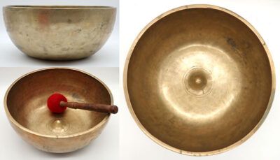 Exceptionally Large, Rare & Beautiful Antique Golden Lingam Singing Bowl - D3/Eb3 + A4